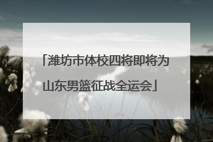 潍坊市体校四将即将为山东男篮征战全运会