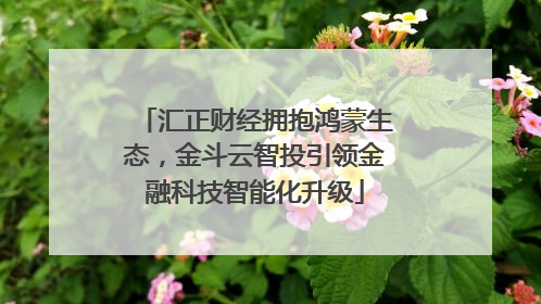 汇正财经拥抱鸿蒙生态，金斗云智投引领金融科技智能化升级