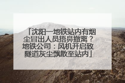 沈阳一地铁站内有烟尘冒出人员捂鼻撤离？地铁公司：风机开启致隧道灰尘飘散至站内