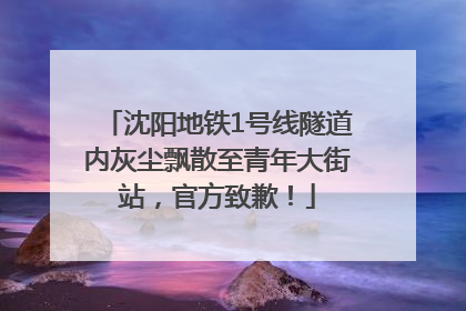 沈阳地铁1号线隧道内灰尘飘散至青年大街站，官方致歉！