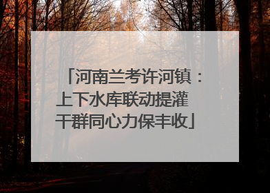 河南兰考许河镇：上下水库联动提灌 干群同心力保丰收