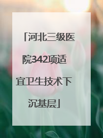 河北三级医院342项适宜卫生技术下沉基层