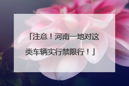 注意！河南一地对这类车辆实行禁限行！