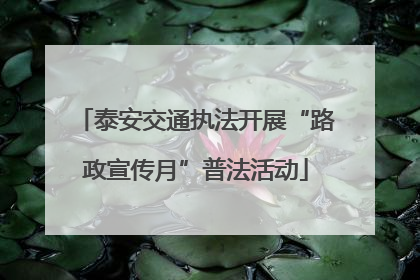 泰安交通执法开展“路政宣传月”普法活动