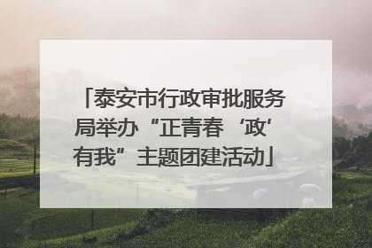泰安市行政审批服务局举办“正青春‘政’有我”主题团建活动