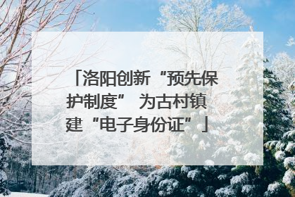 洛阳创新“预先保护制度” 为古村镇建“电子身份证”
