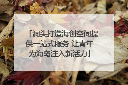 洞头打造海创空间提供一站式服务 让青年为海岛注入新活力