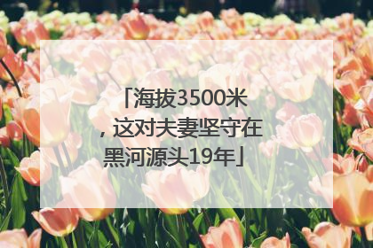 海拔3500米，这对夫妻坚守在黑河源头19年
