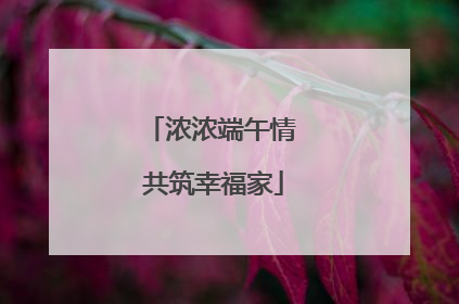 浓浓端午情 共筑幸福家