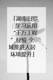 湖南汨罗：学习运用“千万工程”经验 全域推进人居环境提升