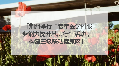 荆州举行“老年医学科服务能力提升基层行”活动，构建三级联动健康网