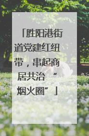 胜阳港街道党建红纽带，串起商居共治 “烟火圈”