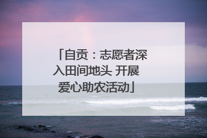 自贡：志愿者深入田间地头 开展爱心助农活动
