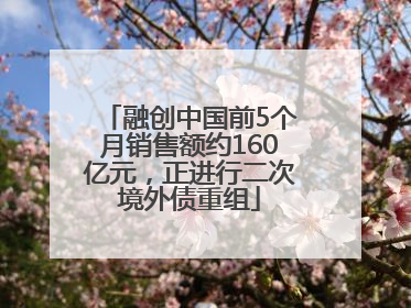 融创中国前5个月销售额约160亿元，正进行二次境外债重组