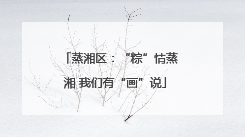 蒸湘区：“粽”情蒸湘 我们有“画”说