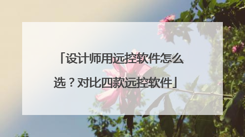 设计师用远控软件怎么选？对比四款远控软件