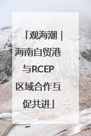 观海潮｜海南自贸港与RCEP区域合作互促共进