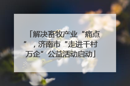 解决畜牧产业“痛点”，济南市“走进千村万企”公益活动启动