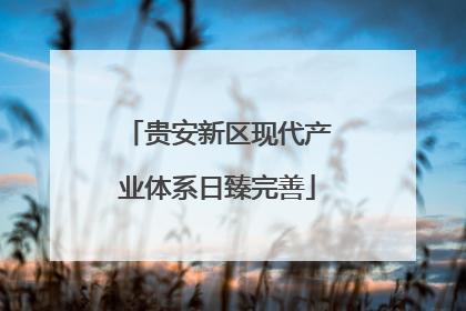 贵安新区现代产业体系日臻完善