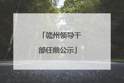 赣州领导干部任前公示