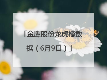 金鹰股份龙虎榜数据（6月9日）