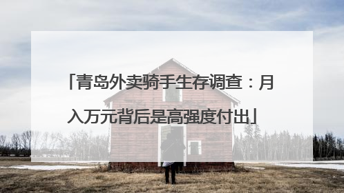 青岛外卖骑手生存调查：月入万元背后是高强度付出