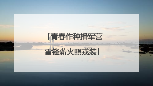 青春作种播军营 雷锋薪火照戎装