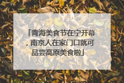 青海美食节在宁开幕，南京人在家门口就可品尝高原美食啦