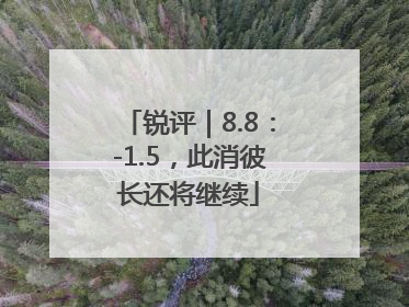 锐评｜8.8：-1.5，此消彼长还将继续