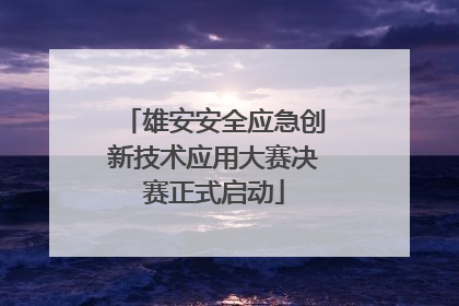 雄安安全应急创新技术应用大赛决赛正式启动