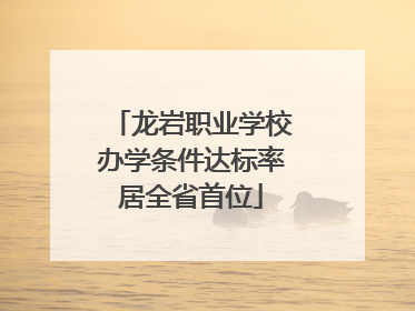 龙岩职业学校办学条件达标率居全省首位