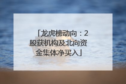 龙虎榜动向：2股获机构及北向资金集体净买入