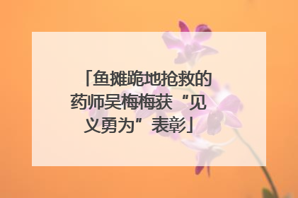 鱼摊跪地抢救的药师吴梅梅获“见义勇为”表彰