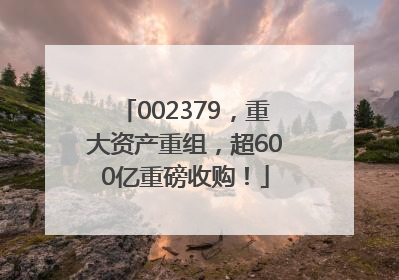 002379，重大资产重组，超600亿重磅收购！