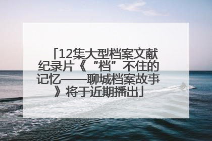 12集大型档案文献纪录片《“档”不住的记忆——聊城档案故事》将于近期播出