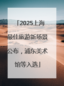 2025上海最佳旅游新场景公布，浦东美术馆等入选