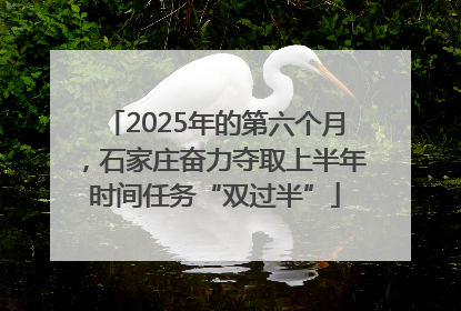 2025年的第六个月，石家庄奋力夺取上半年时间任务“双过半”