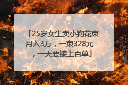25岁女生卖小狗花束月入3万，一束328元，一天要接上百单