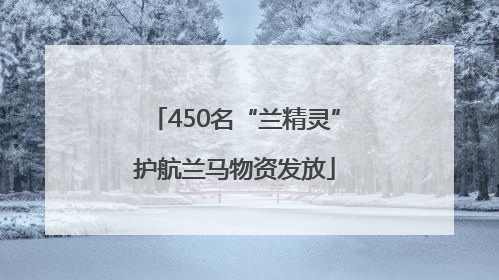 450名“兰精灵”护航兰马物资发放