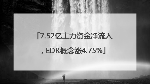 7.52亿主力资金净流入，EDR概念涨4.75%