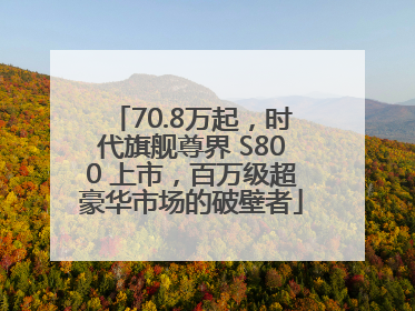 70.8万起，时代旗舰尊界 S800 上市，百万级超豪华市场的破壁者