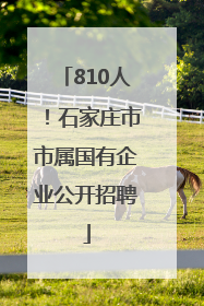 810人！石家庄市市属国有企业公开招聘