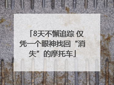 8天不懈追踪 仅凭一个眼神找回“消失”的摩托车
