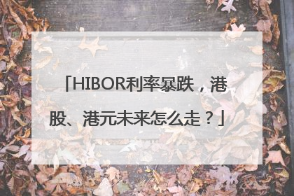 HIBOR利率暴跌，港股、港元未来怎么走？